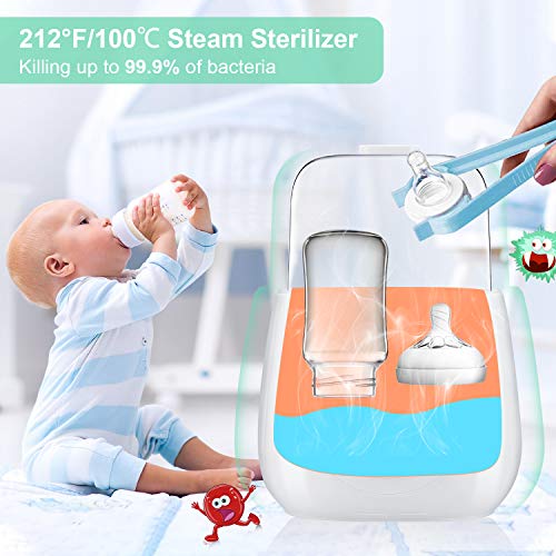 Baby Bottle Warmer, Himaly Bottle Sterilizer 6 in 1 BPA-Free Bottle Warmer with Rapid Heating Warm Milk Formula Heat Food Defrost, LED Display and Accurate Temperature Control, Fit Most Baby Bottles