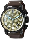 Invicta Men's 'Aviator' Swiss Quartz Stainless Steel and Leather Casual Watch, Color:Brown (Model: 22268)