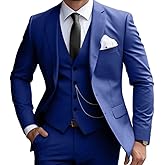 Mens 3 Pieces Classic Suit Wedding Blazer Grooms Jackets Vests Pants Suits