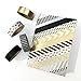 UNIQOOO 10 Rolls Adhesive Holiday Washi Tape Masking Tape Set, Metallic Foil Gold Silver Black, 32 Feet Each Roll- Perfect for Christmas Crafting DIY, Gift Wrapping, Scrapbook, Bullet Journal