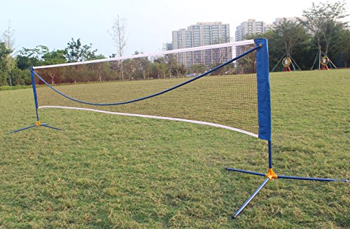 KLB Sport Large Portable Badminton Volleyball Tennis Net Set with Stand/Frame (17 ft)
