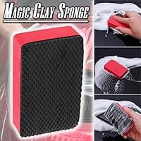 Nivalkid Magic Clay Sponge Bar Car Pad Block Cleaning Eraser Wax Polish Pad Tool Cleaning Supplies - Clean and Wash Your Car - Easy and Convenient to Use (Red)