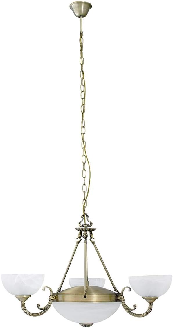 Chandelier Marlene Bronze / White Alabaster E14 3x MAX 40W E27 + 2x 60W MAX