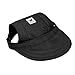 Happy Hours Dog Hat, Pet Baseball Cap/Dogs Sport Hat/Visor Cap with Ear Holes and Chin Strap for Dogs and Cats (Black, Size S)