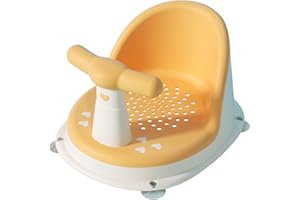LUCAKUINS Baby Bathtub Seat, Non Slip Baby Bath Chair, Bathtub Chair for Baby Sitting Up, Baby Bath Seat with Suction Cups for Baby 6-18 Months (Yellow)