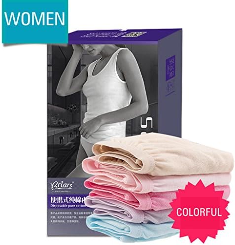 Women's Disposable Boxer Briefs 100% Cotton incontinence Underwear for Travel, Business, Comfortable and Healthy, 5 Count (L（27-28 inch waist）, colorful（women）)