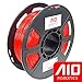 AIO Robotics AIORED PLA 3D Printer Filament, 0.5 kg Spool, Dimensional Accuracy +/- 0.02 mm, 1.75 mm, Red