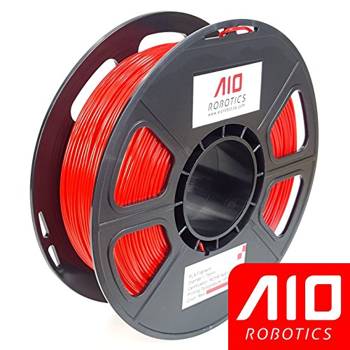 AIO Robotics AIORED PLA 3D Printer Filament, 0.5 kg Spool, Dimensional Accuracy +/- 0.02 mm, 1.75 mm, Red