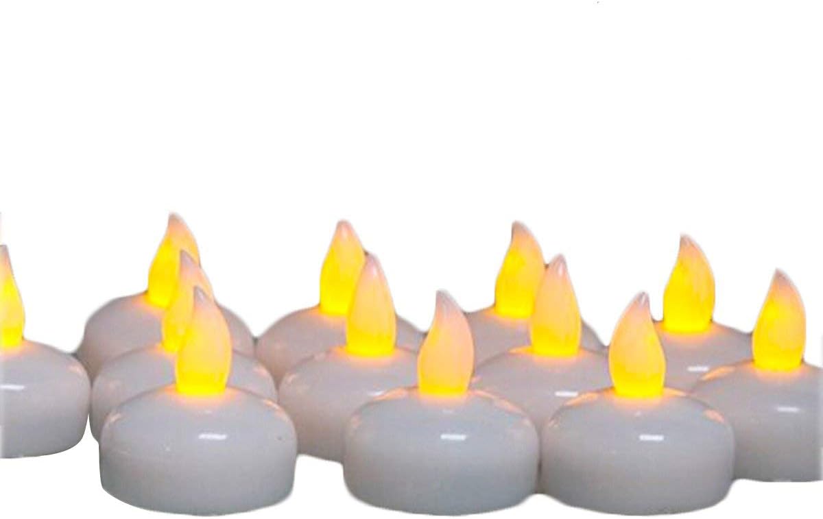 LED Floating Waterproof Flickering Tea light Candles by Glowseen Water