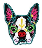 CALI Original Artwork, Pretty in Ink French Bulldog - Embroidered Iron On Patch, 3.5
