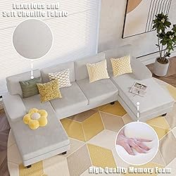 YESHOMY Convertible Sectional Sofa U-Shaped Couch