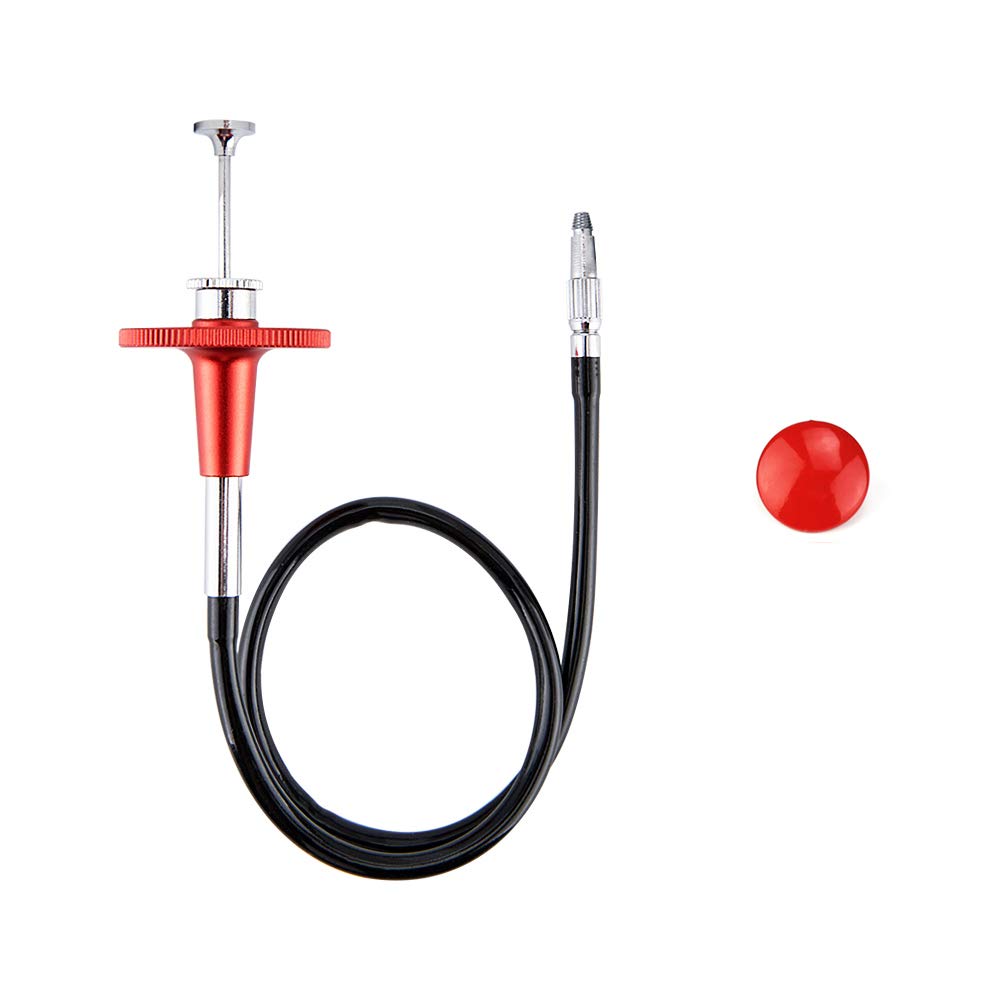 JJC 40CM Red Mechanical Locking Camera Shutter Release Cable with Red Convex Surface Soft Release Button Kit