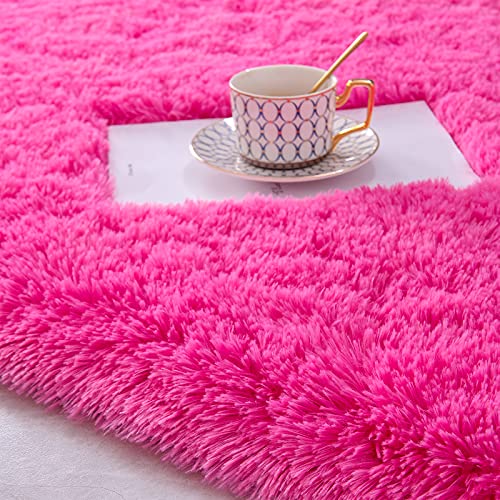 junovo Ultra Soft Area Rugs 5.3x7.5 Feet Fluffy Carpets for Bedroom Kids Girls Boys Baby Living