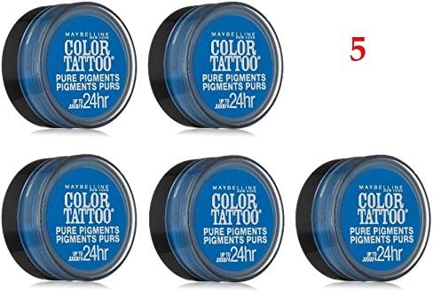 (Pack of 5) - Maybelline New York Eye Studio Color Tattoo Pure Pigments, 10 Brash Blue, 0.05 Ounce