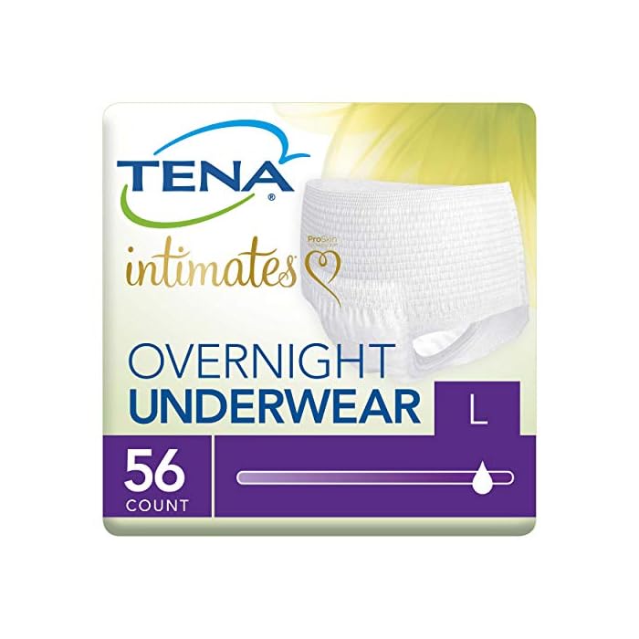 TENA Incontinence Underwear for Women, Overnight Absorbency, Intimates - Large - 56 Count