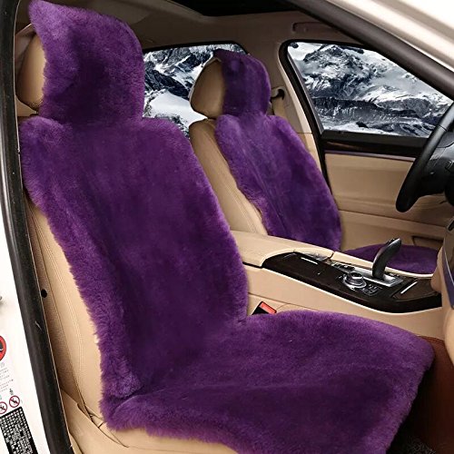IMQOQ A Pair Genuine Sheepskin Short Wool Car 2 Front Seat