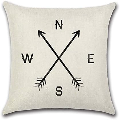 Siuwud Quote Words Cotton Linen Home Decorative Throw Pillow Case Sofa Cushion Cover 18" x 18" (Arrow)