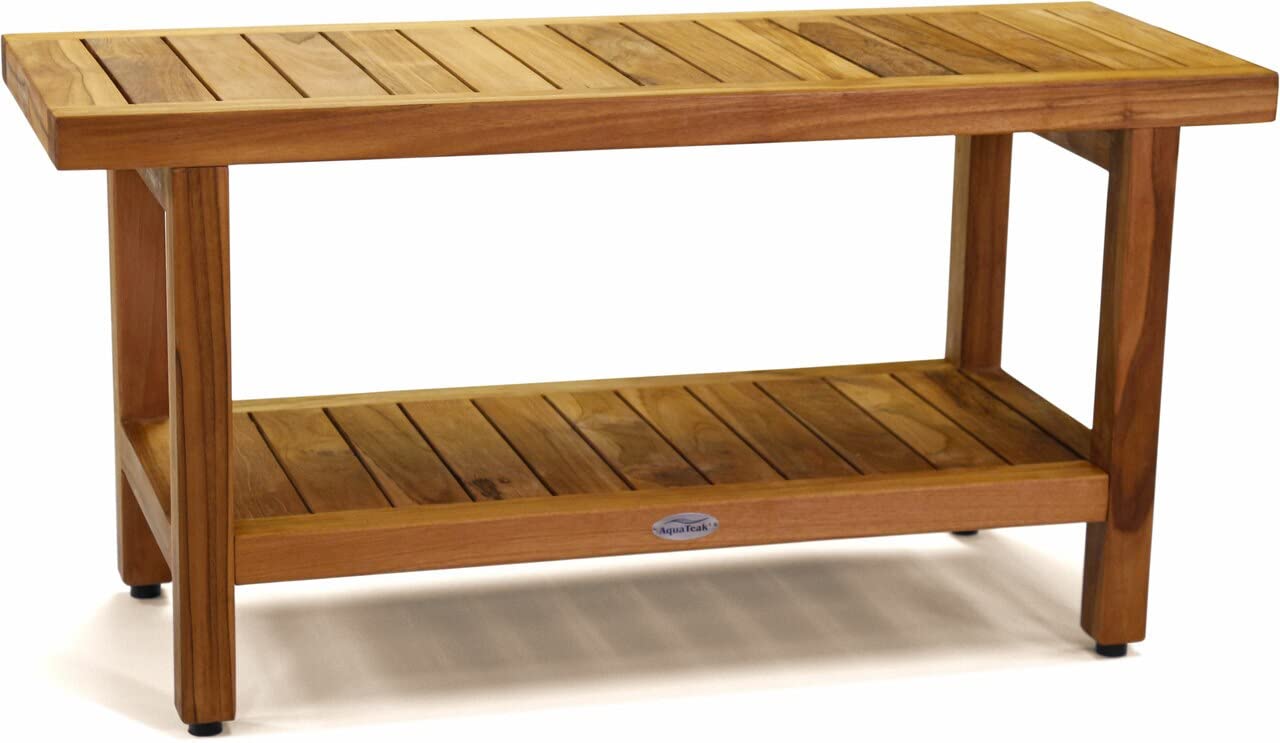 Photo 1 of AquaTeak The Original 36" Spa Teak Shower Bench with Shelf