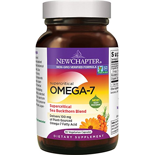 New Chapter Supercritical Omega 7 with Sea Buckthorn + Plant Sourced Fatty Acids + Omega 7 + Non-GMO Ingredients - 30 Vegetarian Capsule