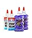 Elmer’s Glue Slime Starter Kit, Clear School Glue & Purple Glitter Glue, 4 Count