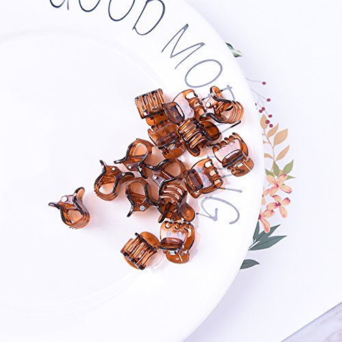 LONG7INES 48 Pcs Stylish Mini Hair Claw Clips for Girls and Women, Black and Brown (brown) - Thumbnail 2