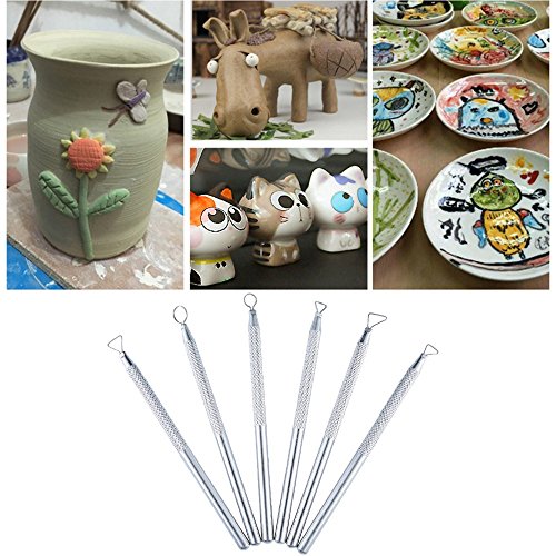 COMIART 6 PCS Sludge Pottery Clay Scraper Clay Sculpting Modelling Tools