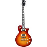 KGD Solid Body Electric Guitar, Mahogany Body &amp; Neck,Rounded End 22 Frets,Bone Nut, Rosewood Fingerboard,Professional/Full Size/Electric Guitars for Adults (Sunburst)