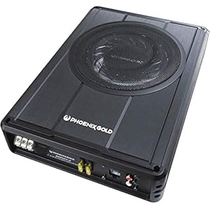 Phoenix Gold Z10150 Auto Speakers-Z Series-Underseat Amplified Box 10″ subwoofer 150 Watt, Inclusief Remote Bass Controller-20-150Hz-Pulse Breedte gemoduleerde MOSFET Voeding, Zwart