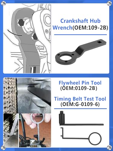 Wvoillty 10pcs Engine Adjustment Tool Set Compatible with Peugeot, Citroen, Vauxhall, for 1.2 Vti (VVT) /GDI PureTech Petrol, 109-2A, 0109-2B, 109-2C, 109-2D, G-0109-2E