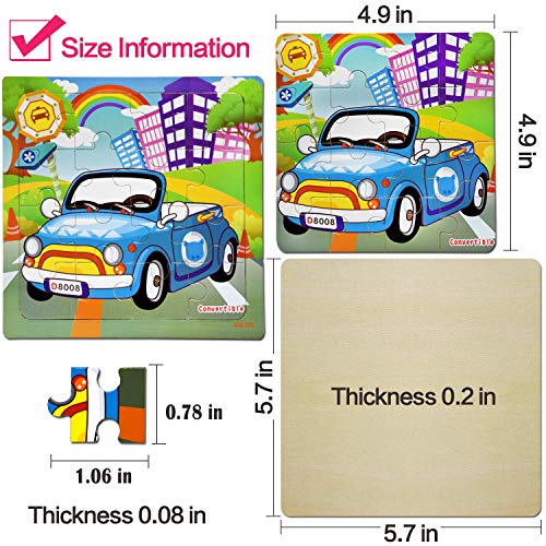 image for Blppldyci Wooden Jigsaw Puzzles Set for Kids Age 2-5 Year Old Traffic 