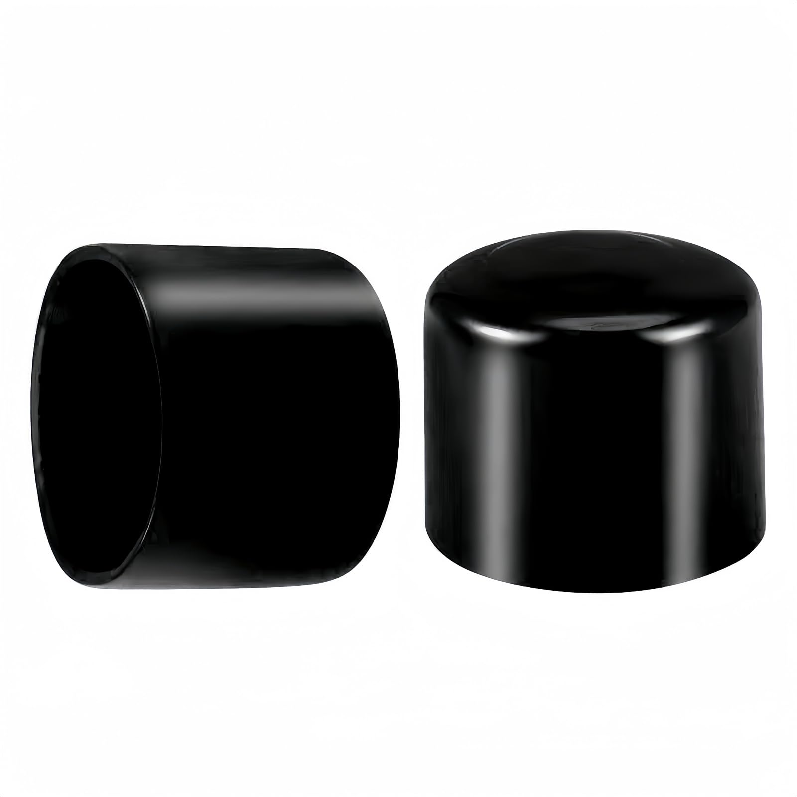 Boxonly Screw Thread Protectors PVC Rubber Round Tube Bolt Cap Plastic End Cap Cover Inner Dia.60mm Black 50Pcs