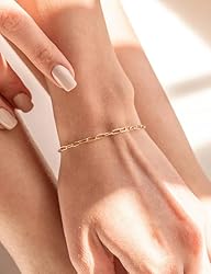 ASDULL 925 Sterling Silver Paperclip Bracelets 3mm