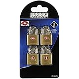 Brinks 171-20471 Solid Brass Keyed Lock (4-Pack), 22Mm