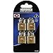 BRINKS TSA Approved Padlock, 22mm Solid Brass, Chrome-Plated with Hardened Steel Shackle, TSA Locks for Luggage, 4-Pack