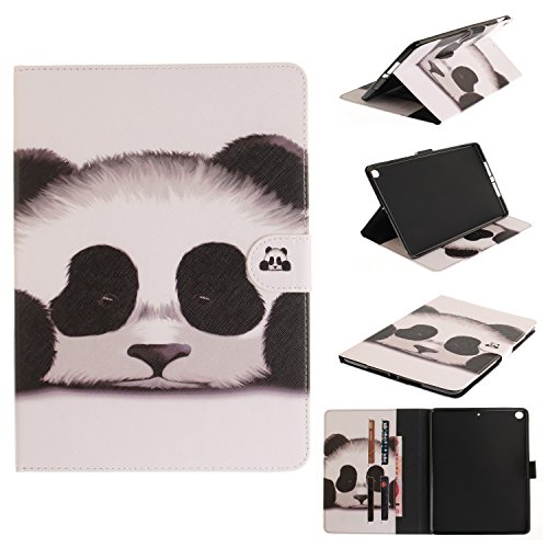 New iPad Case, iPad 9.7 Inch 2017 Case, Dteck Slim Fit Cute Cartoon Flip Stand Case with [Card Slots] [Magnetic Clousure] PU Leather Protective Case Cover for iPad 9.7" 2017 Release Tablet-Cute Panda