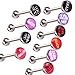 Mecoo Reveal Personality Surgical Steel Body Piercing Tongue Rings with Fancy Words (10 PCS MIX)