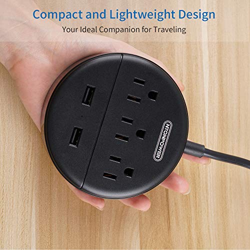 image for Power Strip with USB - NTONPOWER Travel Power Strip Flat Plug, 15ft Ex