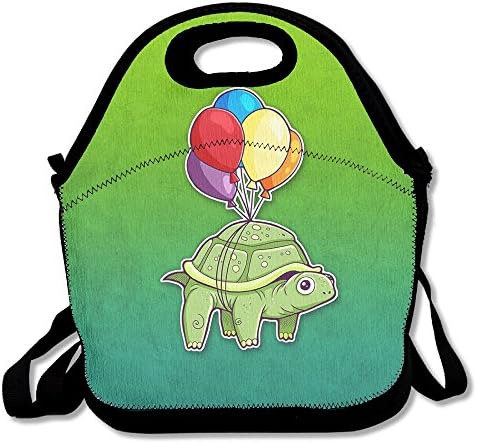 ZDTSQWY Lunch Boxes Funny Tortoise Tied Balloon Lunchbox Food Container Lunch Tote Handbag Cool Fashion Designer Lunch Box For Work, Office, School