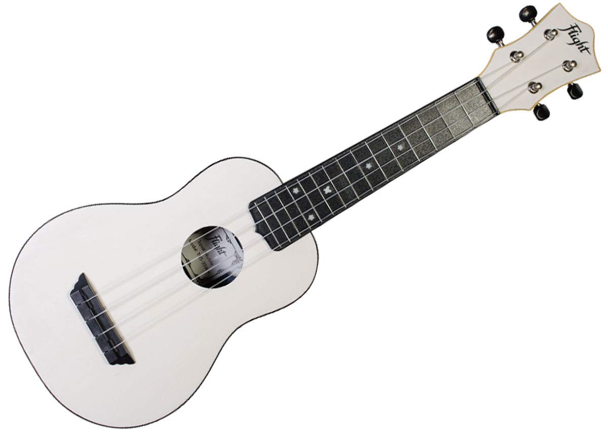 Flight, 4-String Travel Series Soprano Ukulele, White, TUS-35WH