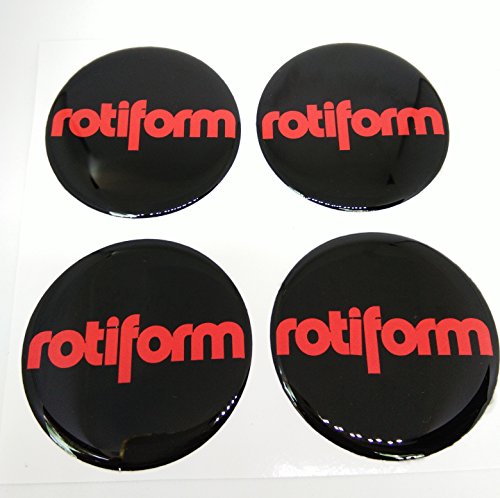 4 x 60 mm 3D Rotiform 6 cm Black Red REFLECTIVE DOMED RACING DEVELOPMENT LOGO Black Gloss Badge Wheel Gel Raised Resin Gloss Center Cap Hub Emblem Decal Sticker Gel