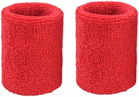 HAPPYWENDYColorful Cotton Sport Wristband for Men and Women - 4" Athletic Terry Cloth Sweatband in Neon Colors - Wrist Sweat Band for Tennis, Basketball, Running, Gym (1 Pair)