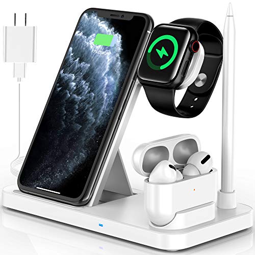 Powlaken Wireless Charging Station, 4 in 1 Charging Station Compatible