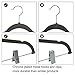 SONGMICS Hangers, 12-Pack Pant Hangers Velvet, No-Slip Strong Enough and Space Saving with Metal Clips Grooves Hook for Coat Pants Jacket, Gray UCRF12V