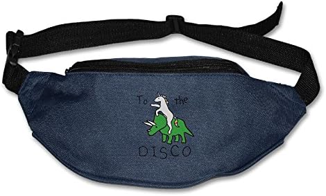Heard Me Unisex Unicorn Dinosuar To The Disco Fanny Pack Waist Bag Phone Holder Adjustable Running Belt For Cycling,Hiking,Gym