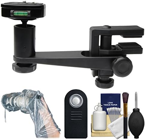 Makaw Video Perch Camera Mount Clamp with Ballhead & QR + Rainsleeve + Remote Kit Canon Rebel T3i, T5i, SL1, 70D, Nikon D3200, D3300, D5300, D7100