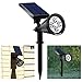 {New Version 2 Modes} 200 Lumens Solar Wall Lights/In-ground Lights, 180°Angle Adjustable and Waterproof 4 LED Solar Outdoor Lighting, Spotlights, Security Lighting, Path Lights (TD-604, 2 Pack)
