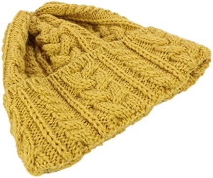 Kerry Woollen Mills Irish Knit Hat Pure Wool Sunflower Yellow Made In Ireland