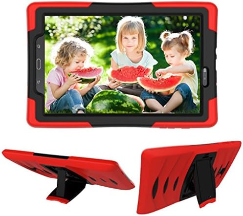 Feite Heavy Duty Hybrid Military Armor Case Cover For Samsung Galaxy Tab E 7.0 SM-T110/A 10.1 T580 (Red, For Samsung Galaxy Tab A 10.1 T580)