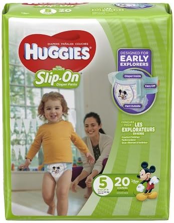 Huggies Little Movers Slip On Diaper Pants, Size 5, 12 hours of protection, 3 PK/ 20 ea