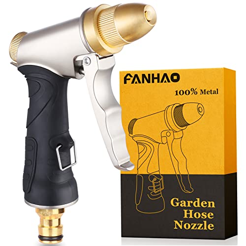 FANHAO Garden Spray Gun with Brass Nozzle, Heavy Duty High Pressure Adjustable Spray Spray Nozzle for Car Washing Pets Garden/Sidewalk Cleaning